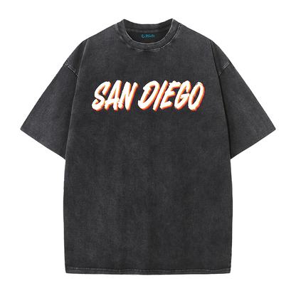 San Diego Skull Rose Graphic T Shirt