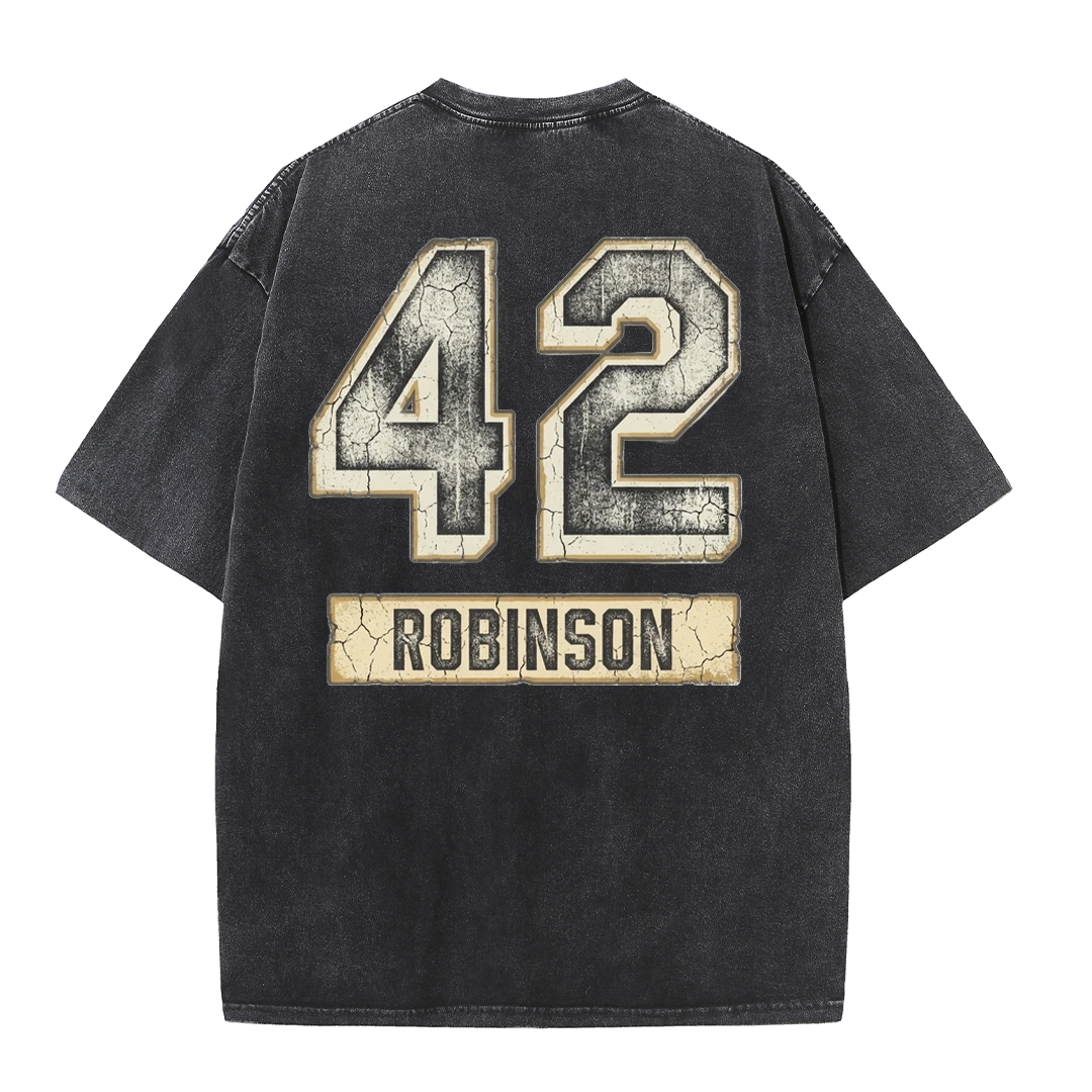 Vintage Washed LA 42 Robinson Graphic T Shirt