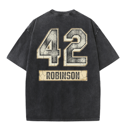 Vintage Washed LA 42 Robinson Graphic T Shirt