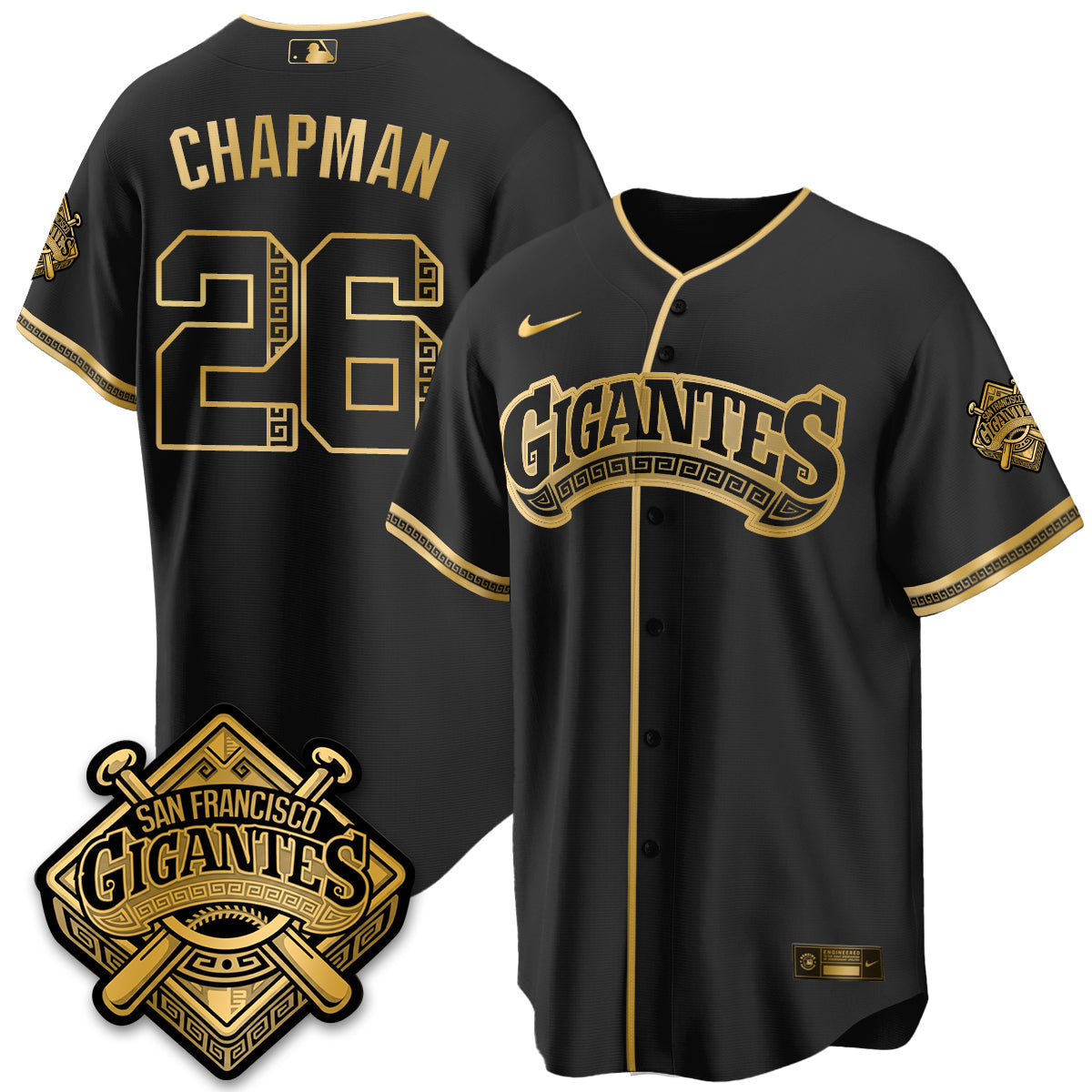 SF 2026 Baseball Jersey – Black & Gold Championship Edition – All Stitched