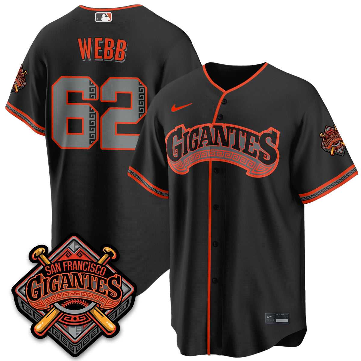 SF 2026 Baseball Jersey – Black & Gold Championship Edition – All Stitched