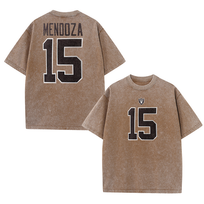 Vegas Vintage Washed Player Style Graphic T-Shirt