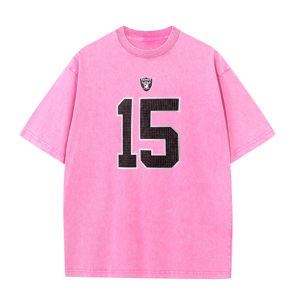 Vegas Vintage Washed Player Style Graphic T-Shirt