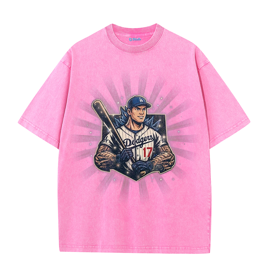 Los Angeles Vintage Baseball Player Illustration T-Shirt