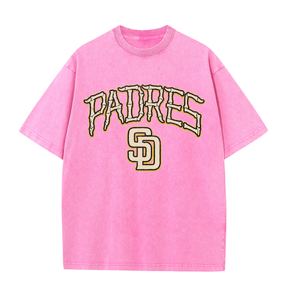 Vintage Padres Bone Letter Graphic T Shirt