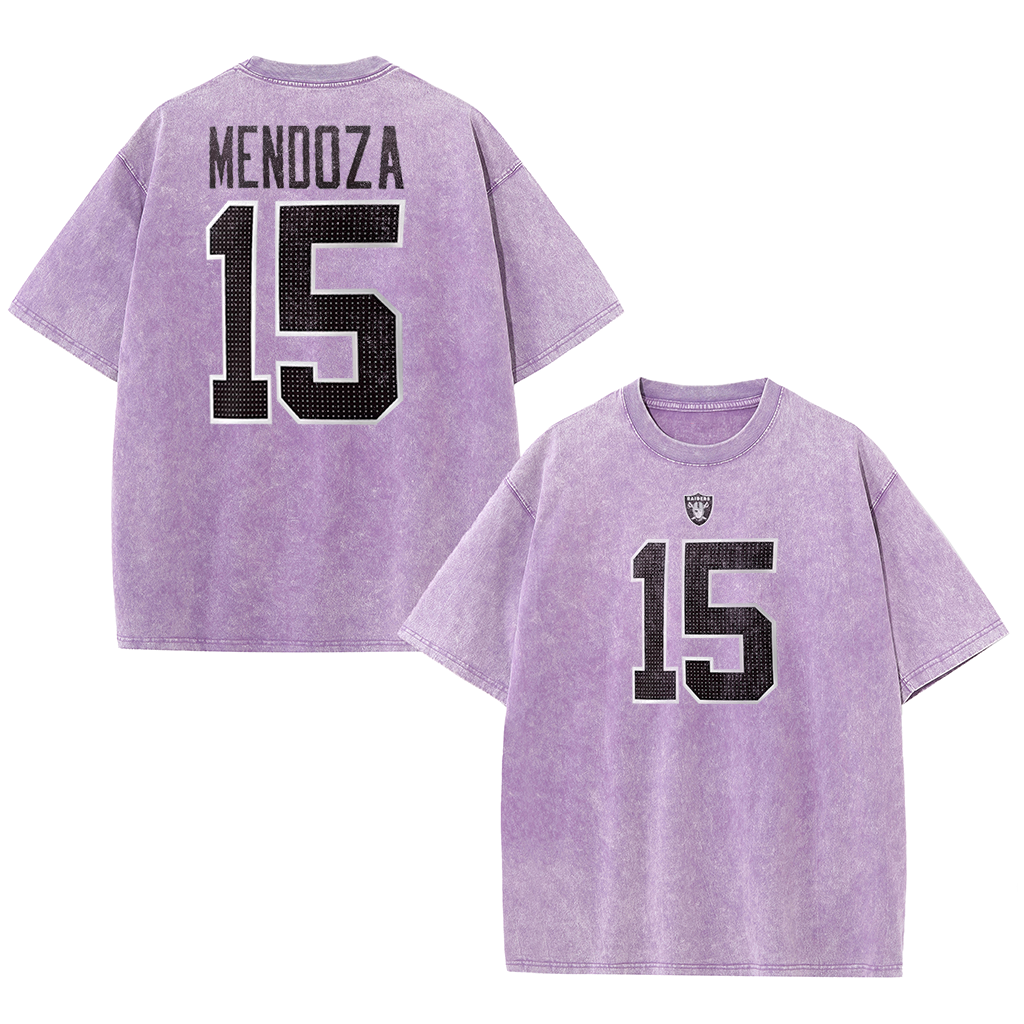 Vegas Vintage Washed Player Style Graphic T-Shirt
