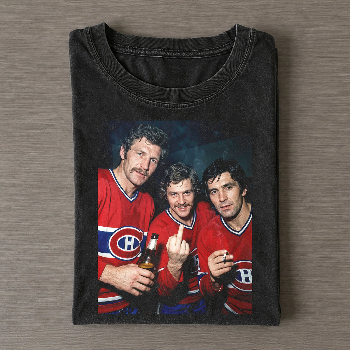 Montreal Canadiens Legends Trio Vintage Meme Washed Hockey T-Shirt