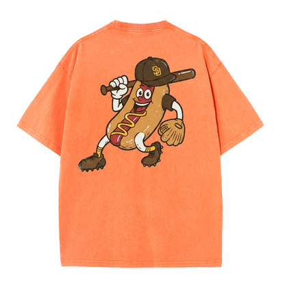San Diego Cartoon Baseball Hotdog Vintage Style T Shirt