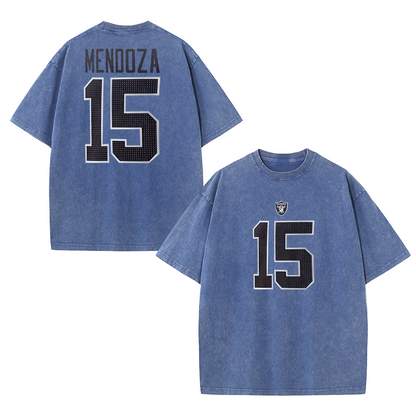 Vegas Vintage Washed Player Style Graphic T-Shirt