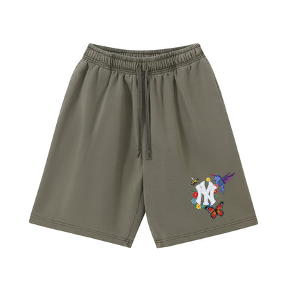 New York Floral Bird Graphic Shorts