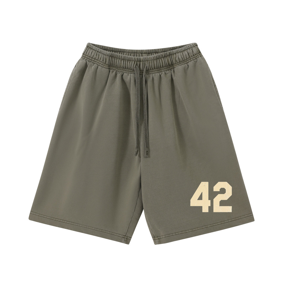 Classic 42 Number Print Casual Street Shorts
