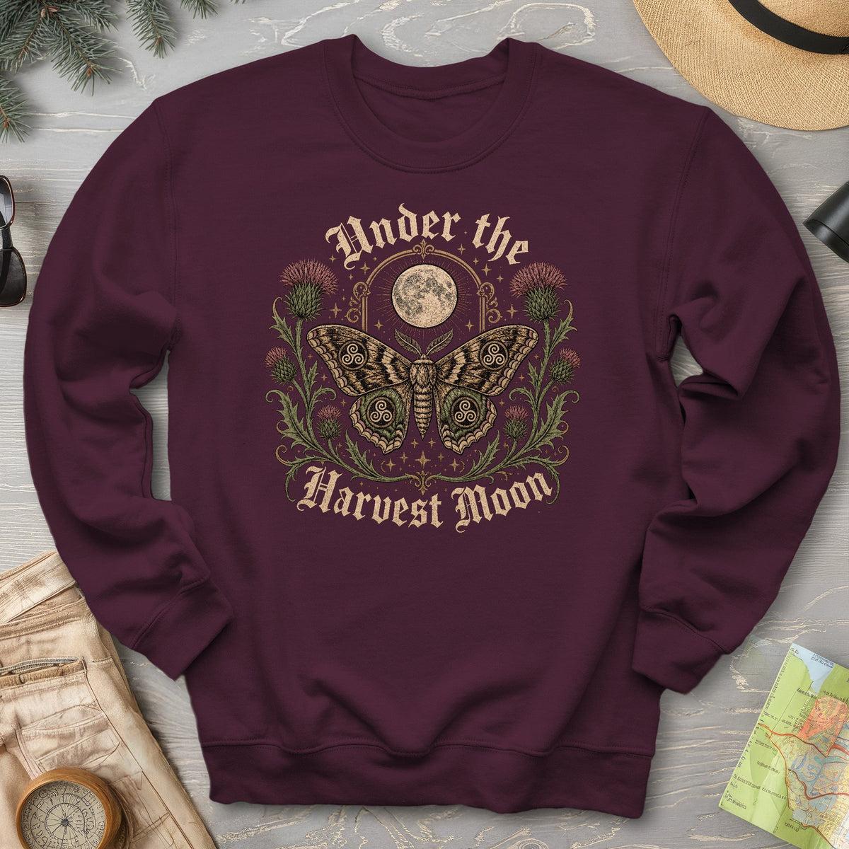 Gothic Harvest Moon Moth Sweatshirt