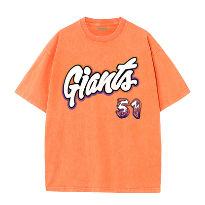 Retro Number Print Washed T-Shirt – Urban Graphic Streetwear Tee