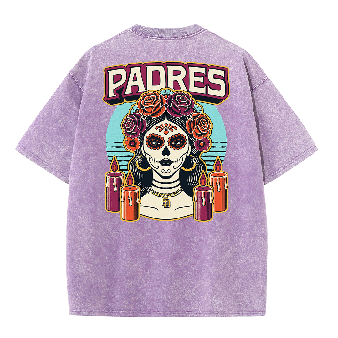 San Diego Inspired Sugar Skull Rose Graphic T Shirt