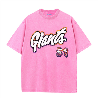 Retro Number Print Washed T-Shirt – Urban Graphic Streetwear Tee