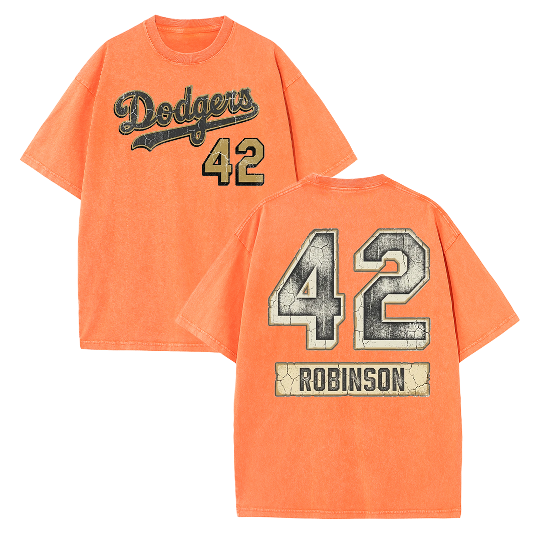 Vintage Washed LA 42 Robinson Graphic T Shirt
