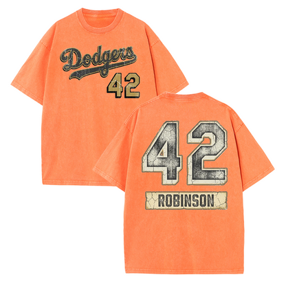 Vintage Washed LA 42 Robinson Graphic T Shirt