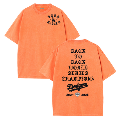 Back to Back Champions Vintage Washed T-Shirt – LA Born Raised Graphic Streetwear Tee