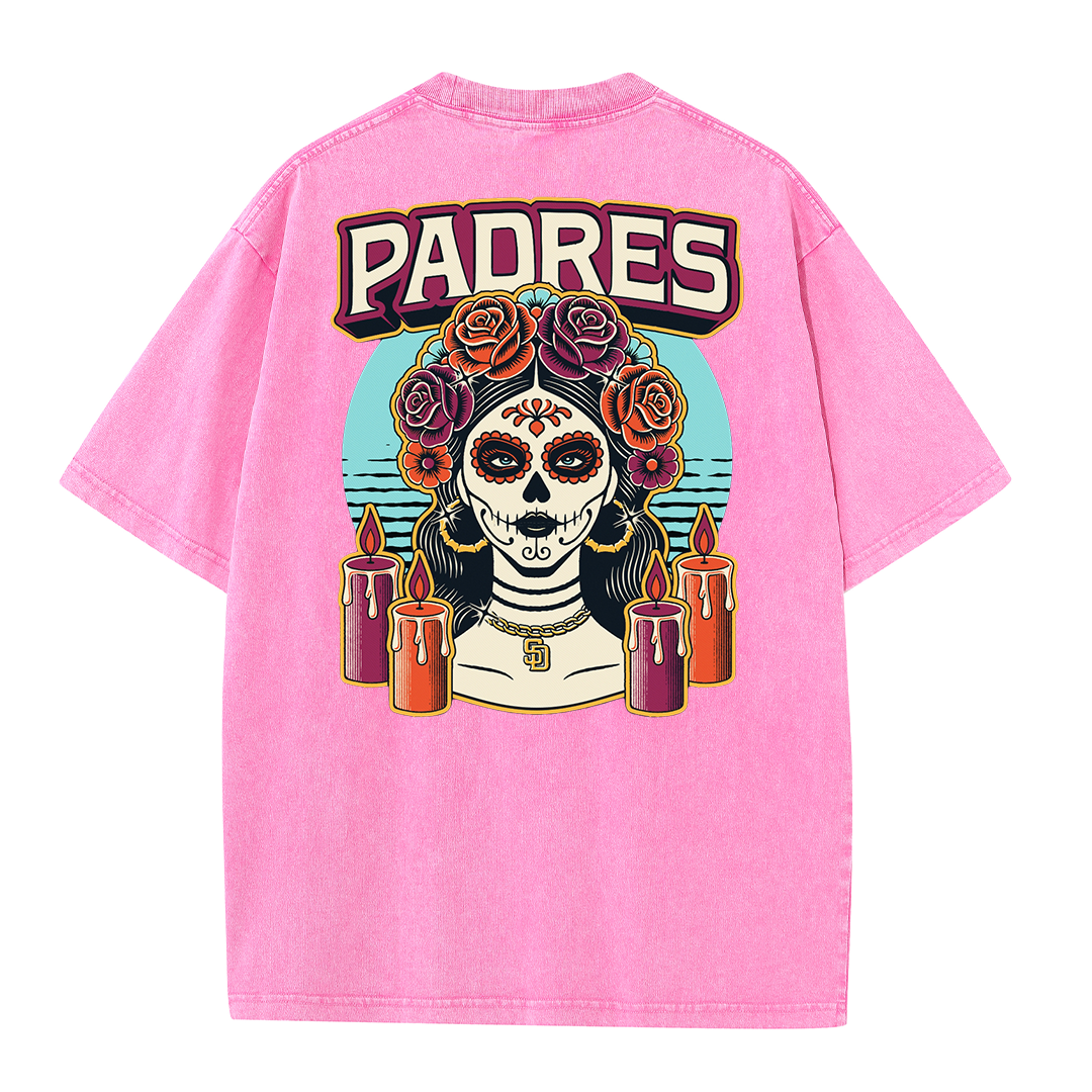 San Diego Inspired Sugar Skull Rose Graphic T Shirt