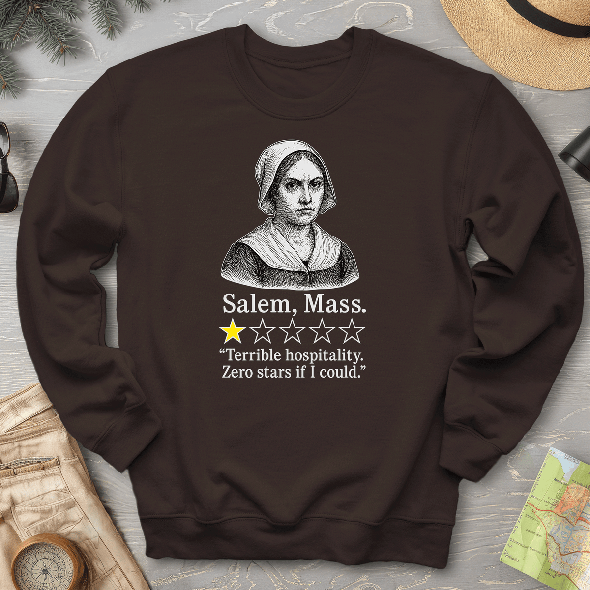 Salem Massachusetts "1 Star Review" Sweatshirt