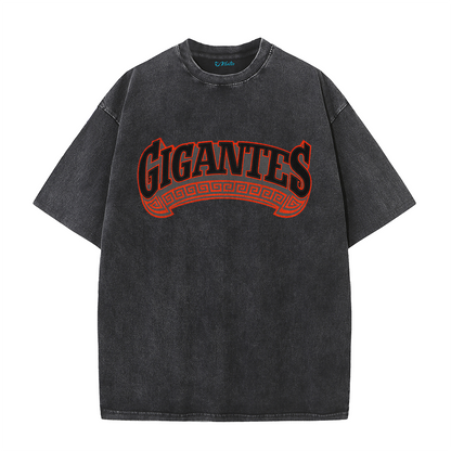 Graffiti Number Graphic Washed T-Shirt – Double-Sided Vintage Streetwear Cotton Tee