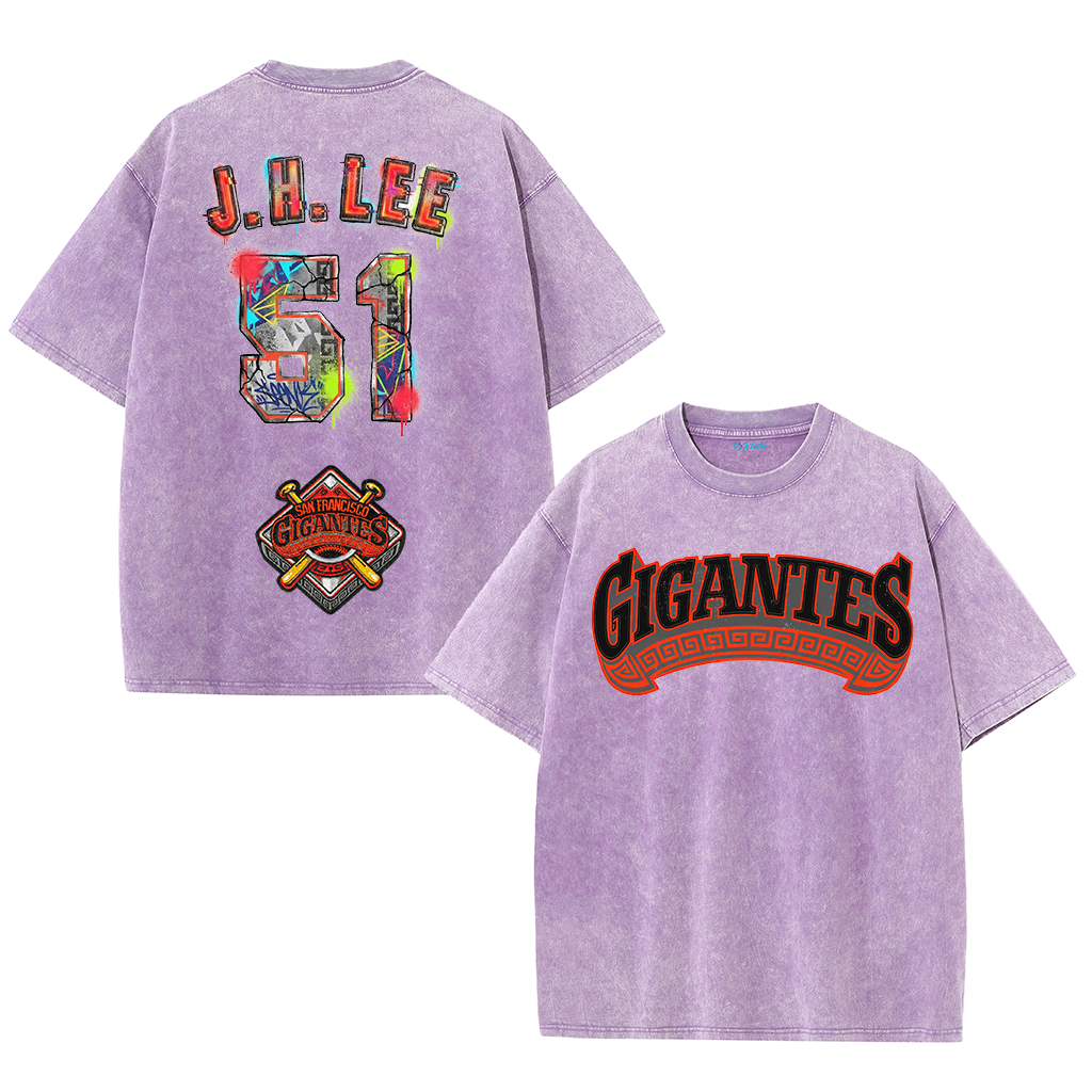 Graffiti Number Graphic Washed T-Shirt – Double-Sided Vintage Streetwear Cotton Tee