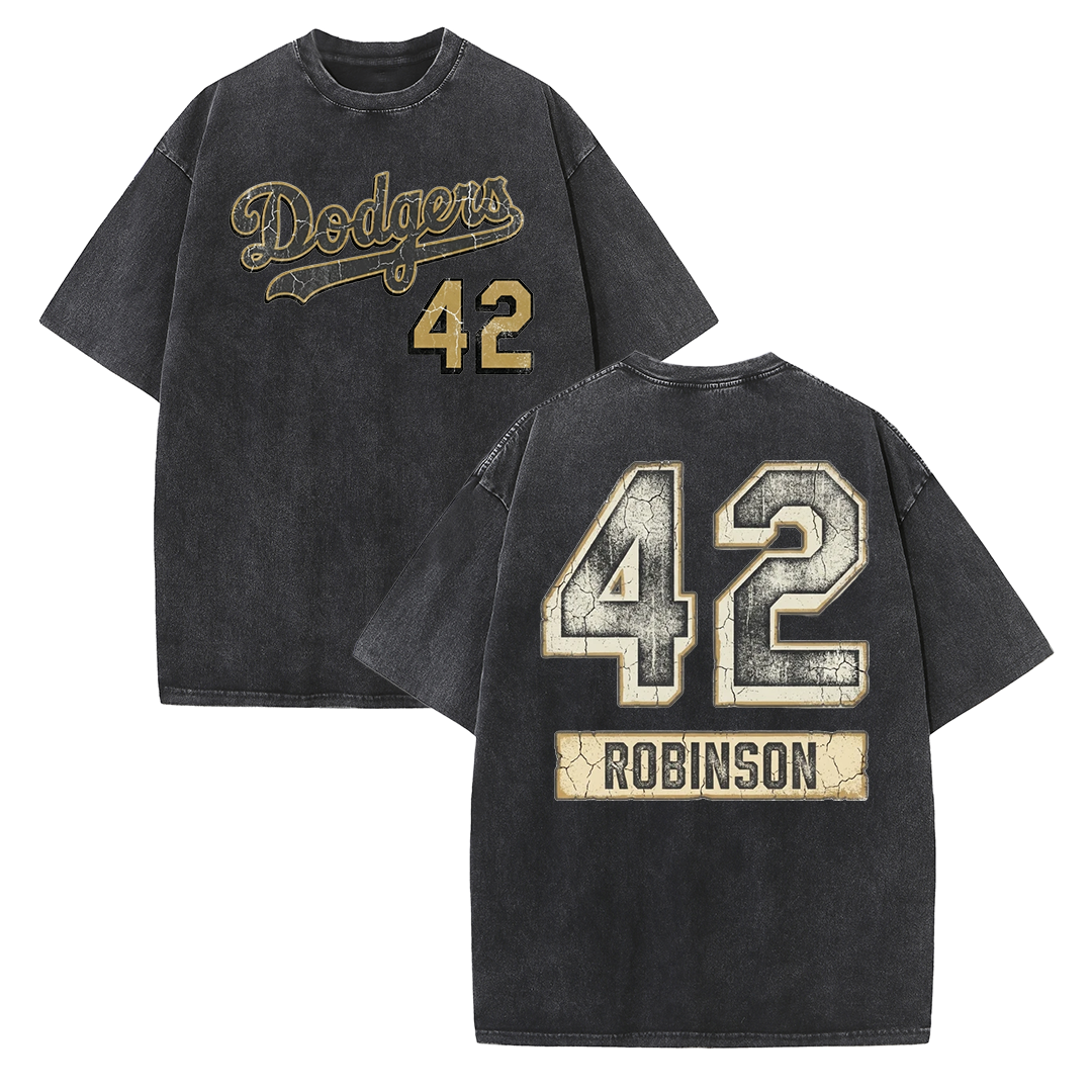 Vintage Washed LA 42 Robinson Graphic T Shirt