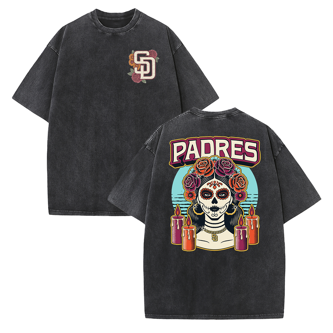 San Diego Inspired Sugar Skull Rose Graphic T Shirt