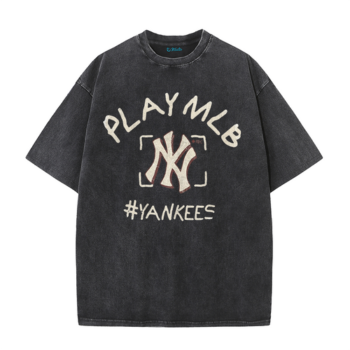 New York Style #Yankees Inspired Play MLB Distressed T-Shirt