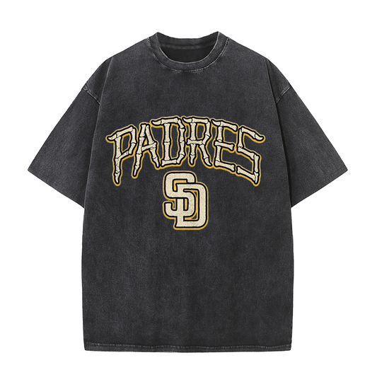 Vintage Padres Bone Letter Graphic T Shirt