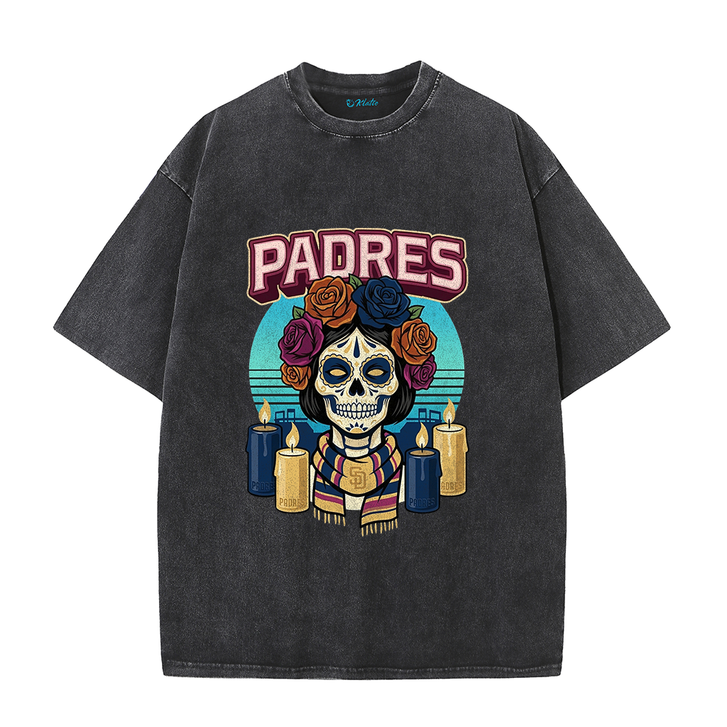 San Diego Sunset Skull Vintage Graphic T-Shirt