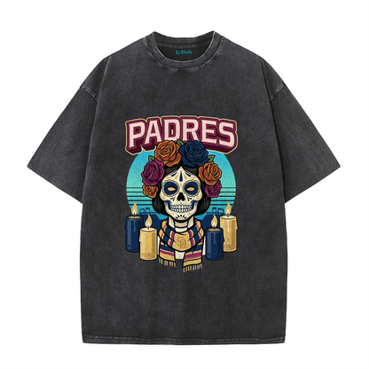 San Diego Sunset Skull Vintage Graphic T-Shirt