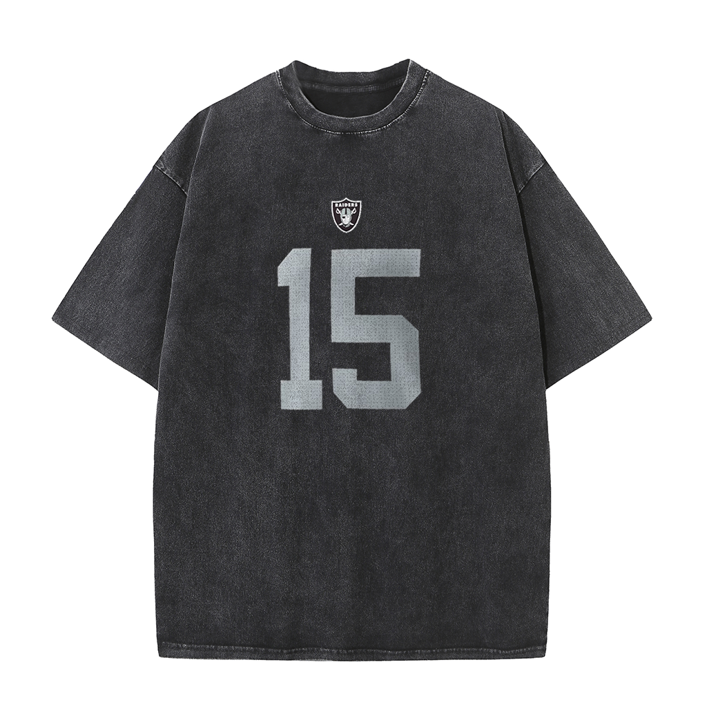 Vegas Vintage Washed Player Style Graphic T-Shirt
