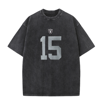 Vegas Vintage Washed Player Style Graphic T-Shirt