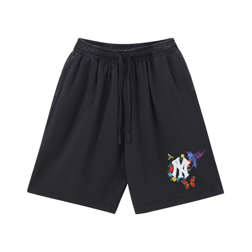 New York Floral Bird Graphic Shorts