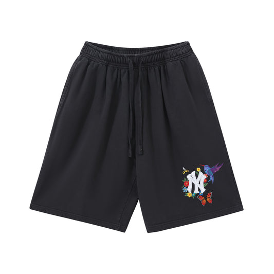 New York Floral Bird Graphic Shorts
