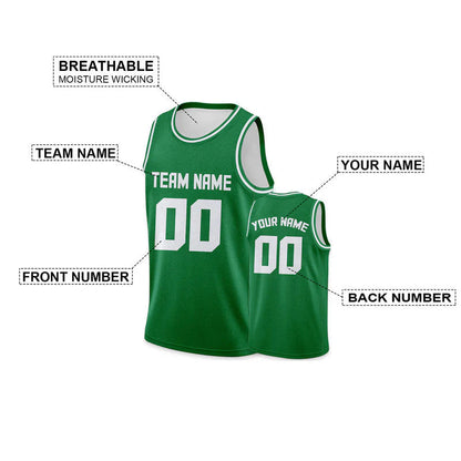 Custom Green White Authentic Basketball Jersey
