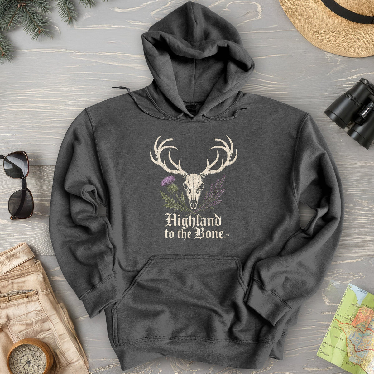 Highland Stag Skull Hoodie