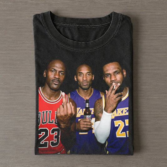 MJ & LJ & KB Vintage Basketball T-Shirt