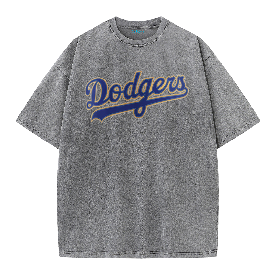 Vintage Los Angeles Baseball Script Graphic T-Shirt – Washed Streetwear Tee