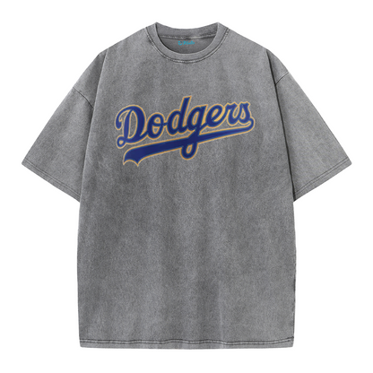 Vintage Los Angeles Baseball Script Graphic T-Shirt – Washed Streetwear Tee