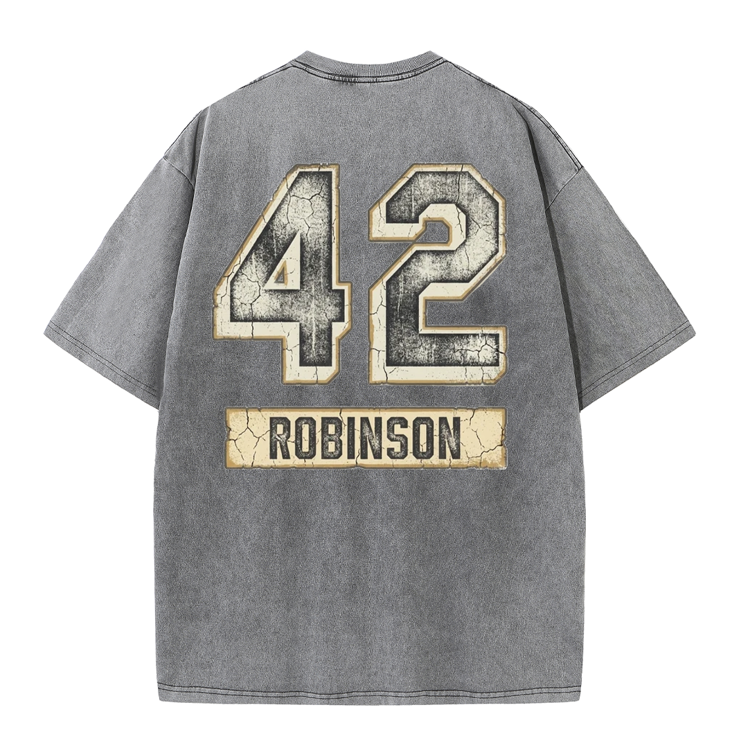 Vintage Washed LA 42 Robinson Graphic T Shirt