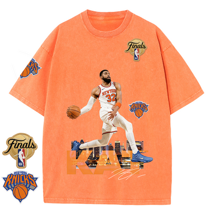 NY Basketball Vintage Washed Finals Premium Patch Tee