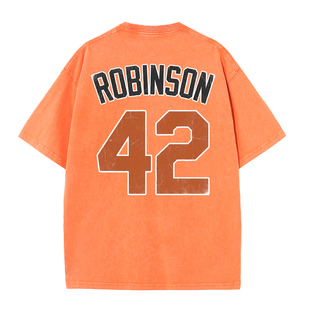 LA 42 Vintage Number Graphic Baseball T Shirt