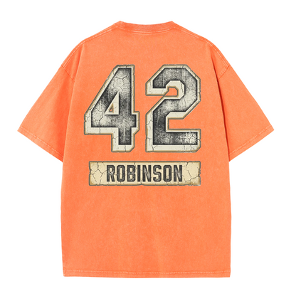 Vintage Washed LA 42 Robinson Graphic T Shirt