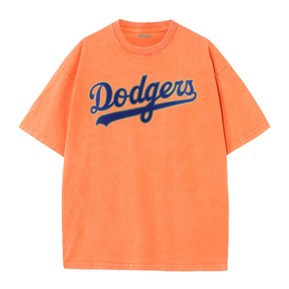 Vintage Los Angeles Baseball Script Graphic T-Shirt – Washed Streetwear Tee