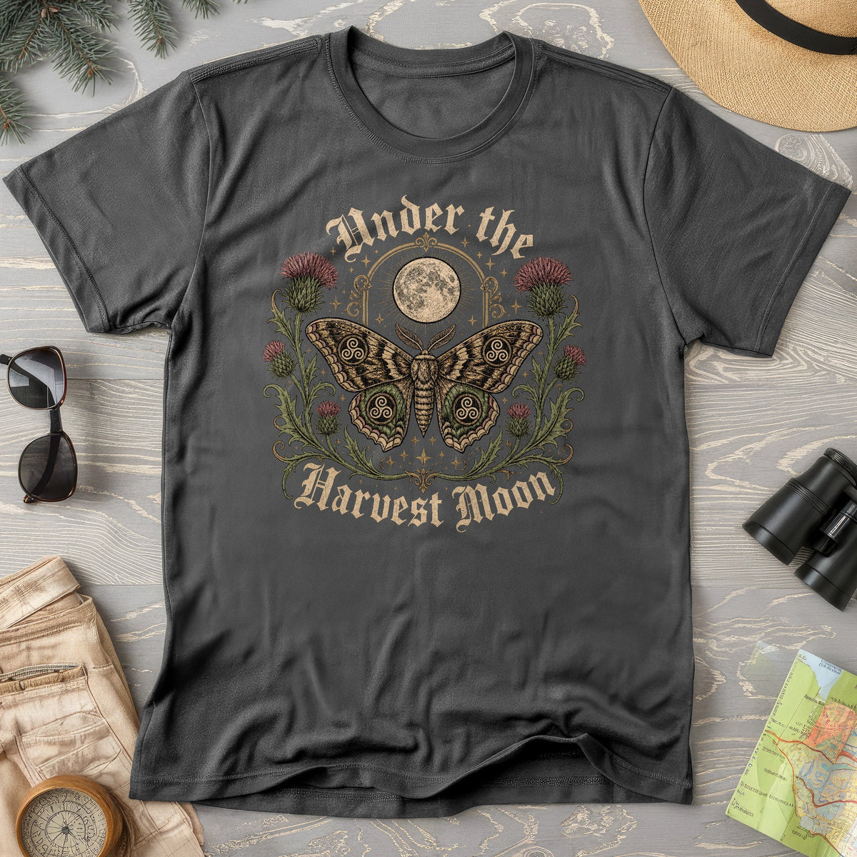 Gothic Harvest Moon Moth T-Shirt