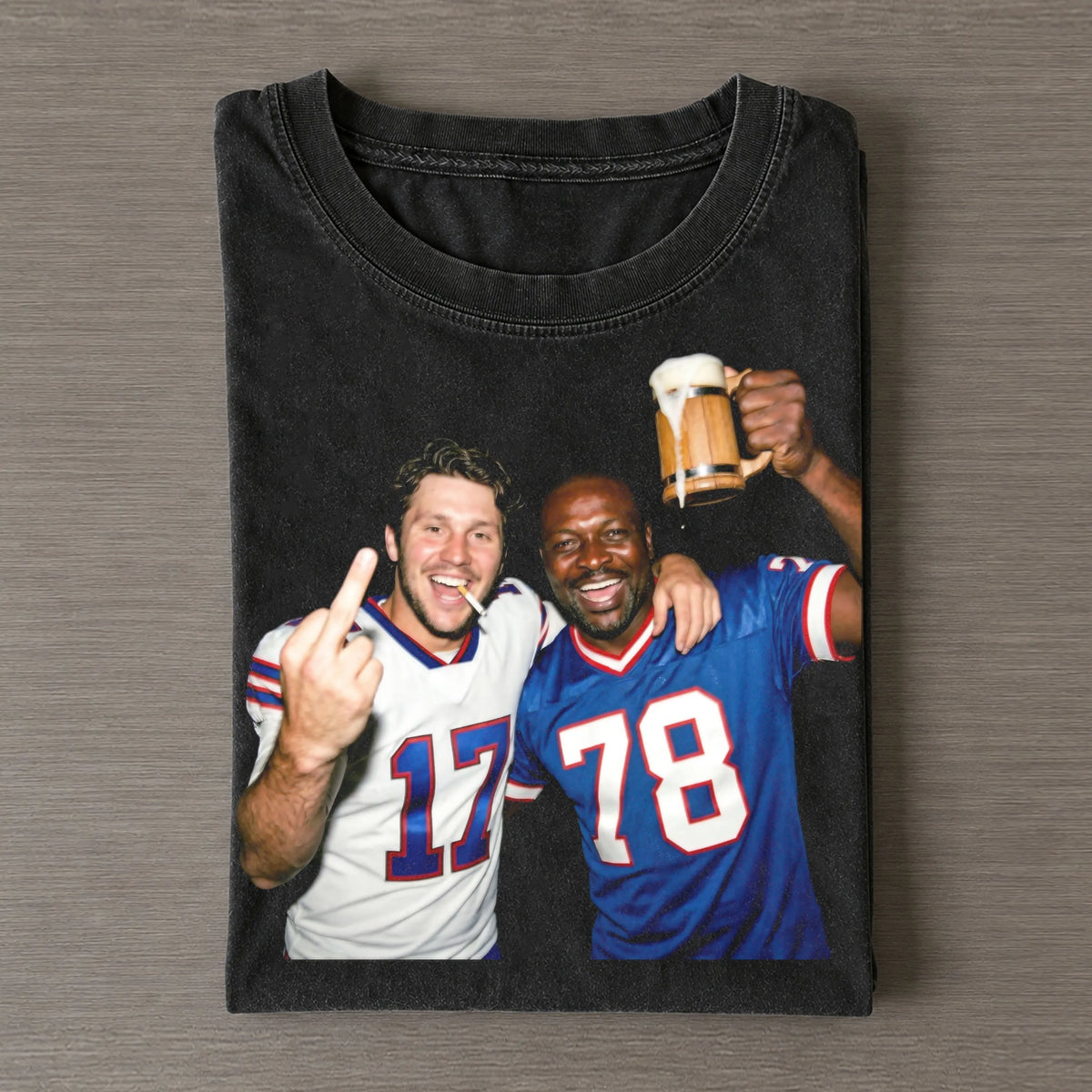 Josh Allen & Bruce Smith Bills Football T-shirt