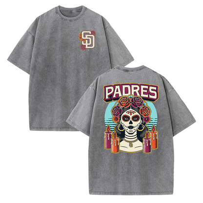 San Diego Inspired Sugar Skull Rose Graphic T Shirt