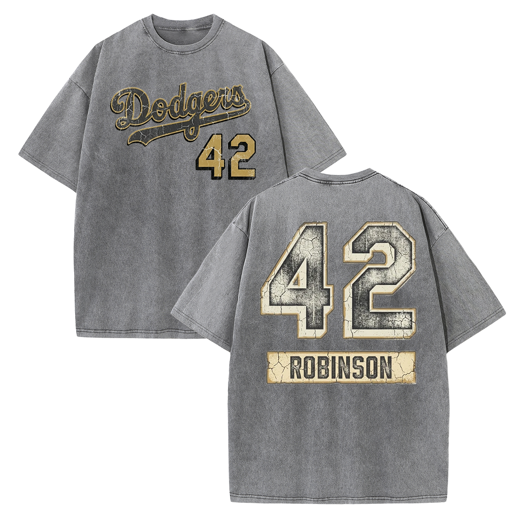 Vintage Washed LA 42 Robinson Graphic T Shirt